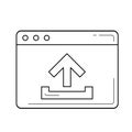 Upload file to browser line icon. Royalty Free Stock Photo