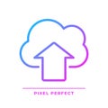 Upload files on cloud based storage pixel perfect gradient linear vector icon Royalty Free Stock Photo