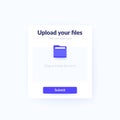 upload files form with submit button, ui design
