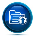 Upload files icon elegant blue round button illustration