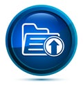 Upload files icon elegant blue round button illustration