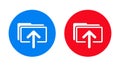 Upload files icon flat trendy round button set