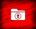 Upload files icon shiny line red background illustration