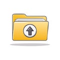 Upload Folder Icon with Arrow Symbol for File Management and Data Transfer Royalty Free Stock Photo