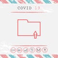 Upload folder - line icon. Graphic elements for your design Royalty Free Stock Photo