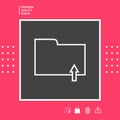 Upload folder - line icon. Graphic elements for your design Royalty Free Stock Photo