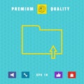 Upload folder - line icon. Graphic elements for your design Royalty Free Stock Photo