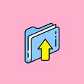 Upload folder line icon