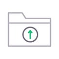 Upload folder thin color lline vector icon Royalty Free Stock Photo