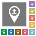 Upload GPS map location square flat icons Royalty Free Stock Photo