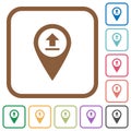 Upload GPS map location simple icons Royalty Free Stock Photo