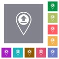 Upload GPS map location square flat icons Royalty Free Stock Photo