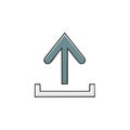 Upload icon illustration, graphic symbol for file transfer, data input, or submitting information to a server Royalty Free Stock Photo