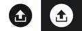 Upload Icon linear graphics set vector in black Royalty Free Stock Photo