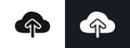 Upload icon linear graphics set vector in black Royalty Free Stock Photo