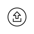Upload Icon linear vector graphics sign Royalty Free Stock Photo