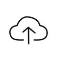 Upload icon linear vector graphics sign Royalty Free Stock Photo