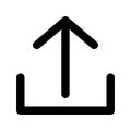 Upload icon. Scroll arrow up icon sign. Uploading file, sending symbol
