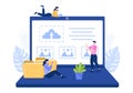 Upload Image Background of Online Devices Information and Data to Social Networks with Cloud Service or Loading Concept Vector