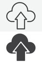 Upload line and solid vector icon set Royalty Free Stock Photo