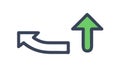 Upload Move Up Icon, Curved Arrow Flat Vector, vector design Generative AI Royalty Free Stock Photo