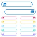 Upload multiple images icons in rounded color menu buttons
