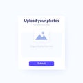 upload photos form with submit button, ui design