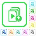 Upload playlist vivid colored flat icons