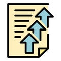 Upload report icon color outline vector Royalty Free Stock Photo