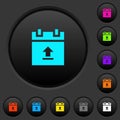 Upload schedule data dark push buttons with color icons