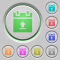 Upload schedule data rounded square steel buttons