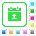 Upload schedule data vivid colored flat icons