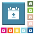 Upload schedule data white icons on edged square buttons