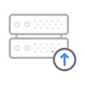 Upload server thin color line vector icon Royalty Free Stock Photo