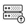 Upload server thin line vector icon Royalty Free Stock Photo