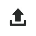 Upload Symbol Glyph Depicting Data Transfer to Server Black Simple Icon Royalty Free Stock Photo