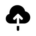 Upload to cloud black glyph ui icon Royalty Free Stock Photo