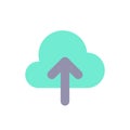 Upload to cloud flat color ui icon