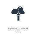Upload to cloud icon vector. Trendy flat upload to cloud icon from marketing collection isolated on white background. Vector Royalty Free Stock Photo