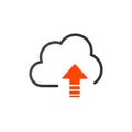 Upload vector icon, cloud storage symbol. Modern, simple flat icon for web site or mobile app. vector illustration isolated on Royalty Free Stock Photo