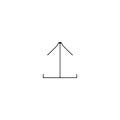 Upload thin line icon. Upload linear outline icon Royalty Free Stock Photo