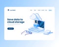 Uploading data to cloud storage illustration concept Royalty Free Stock Photo