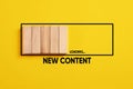 Uploading, downloading or updating new content concept. New content loading progress bar on yellow background Royalty Free Stock Photo