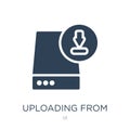 uploading from drive icon in trendy design style. uploading from drive icon isolated on white background. uploading from drive