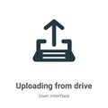 Uploading from drive vector icon on white background. Flat vector uploading from drive icon symbol sign from modern user interface