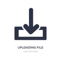 uploading file icon on white background. Simple element illustration from UI concept