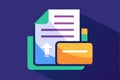 Uploading office file flat icon with gradient style illustrating modern digital document management in a user-friendly manner Royalty Free Stock Photo
