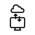 Uploading thin line vector icon