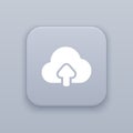 Uploading, Uploading to the server, gray vector button with whit Royalty Free Stock Photo