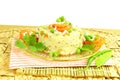 Upma south indian snack Dish made from semolina sooji or rava